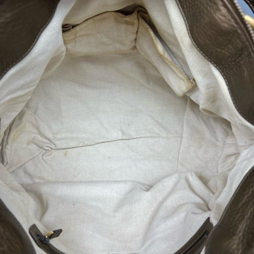 Gucci Buckle Tote Bag Grained Calfskin Gold
