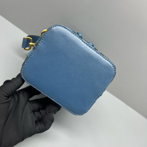 Fendi Mini Mon Tresor Bucket Embossed FF Blue Black