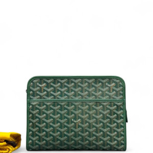 Goyard Jouvence Toiletry Pouch MM Goyardine Green White Brown