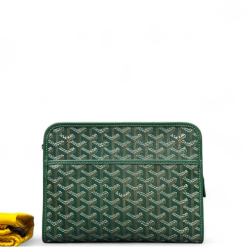 Goyard Jouvence Toiletry Pouch MM Goyardine Green White Brown