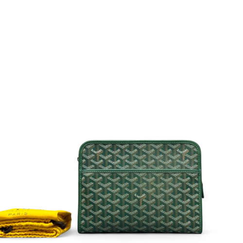 Goyard Jouvence Toiletry Pouch MM Goyardine Green White Brown