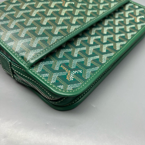 Goyard Jouvence Toiletry Pouch MM Goyardine Green White Brown