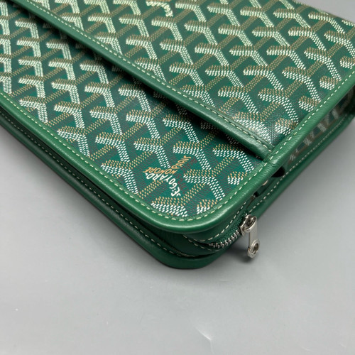 Goyard Jouvence Toiletry Pouch MM Goyardine Green White Brown