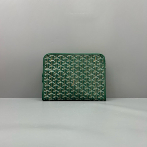 Goyard Jouvence Toiletry Pouch MM Goyardine Green White Brown