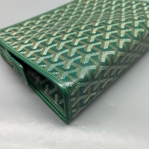Goyard Jouvence Toiletry Pouch MM Goyardine Green White Brown