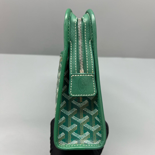 Goyard Jouvence Toiletry Pouch MM Goyardine Green White Brown
