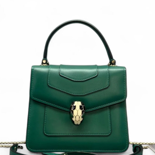 Bvlgari Small Serpenti Forever Top Handle Bag Calfskin Green