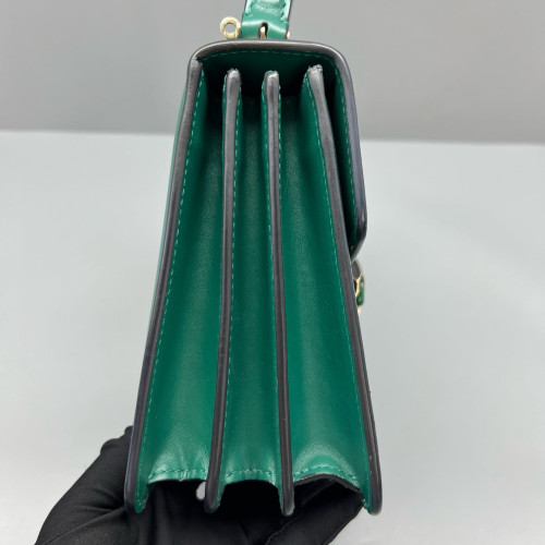 Bvlgari Small Serpenti Forever Top Handle Bag Calfskin Green