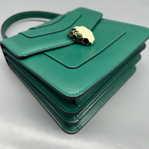Bvlgari Small Serpenti Forever Top Handle Bag Calfskin Green