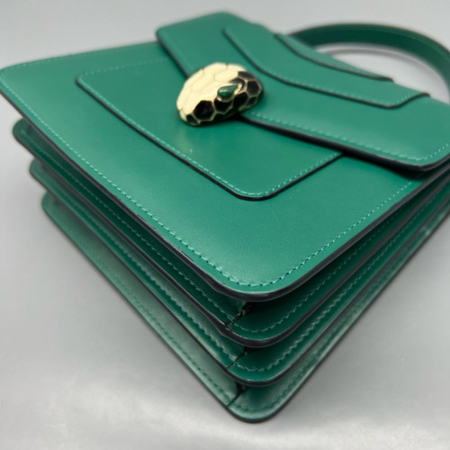Bvlgari Small Serpenti Forever Top Handle Bag Calfskin Green