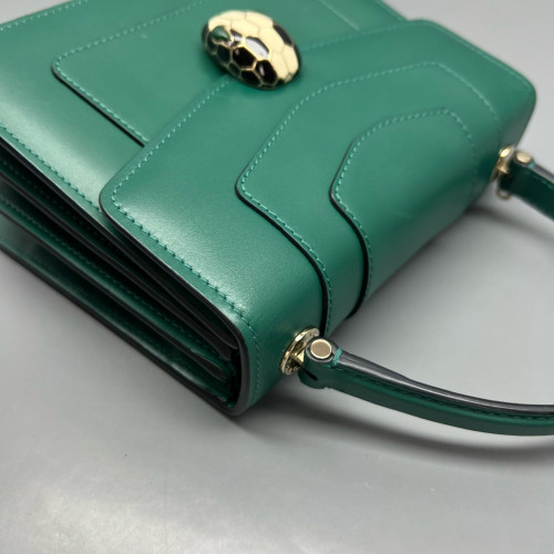 Bvlgari Small Serpenti Forever Top Handle Bag Calfskin Green