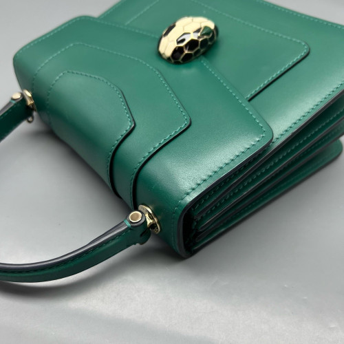 Bvlgari Small Serpenti Forever Top Handle Bag Calfskin Green