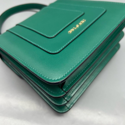 Bvlgari Small Serpenti Forever Top Handle Bag Calfskin Green