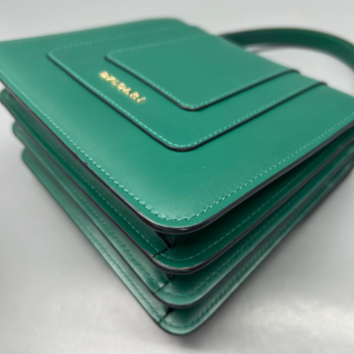 Bvlgari Small Serpenti Forever Top Handle Bag Calfskin Green