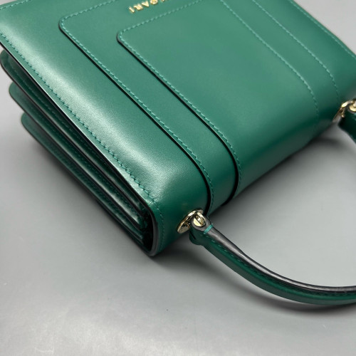 Bvlgari Small Serpenti Forever Top Handle Bag Calfskin Green