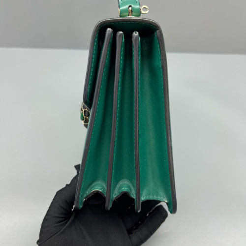 Bvlgari Small Serpenti Forever Top Handle Bag Calfskin Green