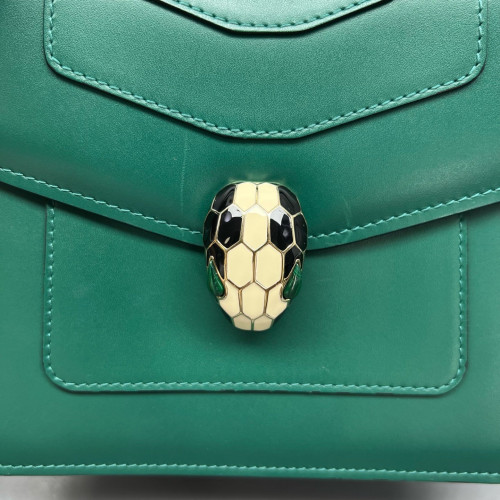 Bvlgari Small Serpenti Forever Top Handle Bag Calfskin Green