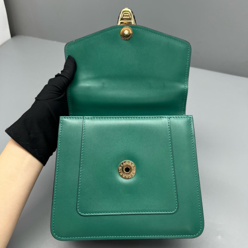 Bvlgari Small Serpenti Forever Top Handle Bag Calfskin Green