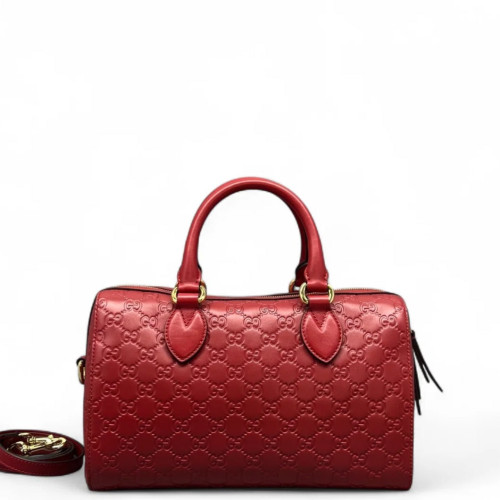 Gucci Boston Bag Guccissima Red