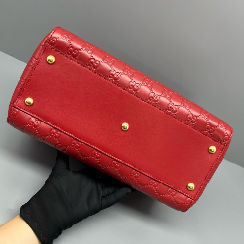 Gucci Boston Bag Guccissima Red