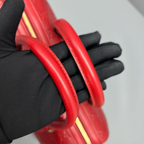 Gucci Boston Bag Guccissima Red