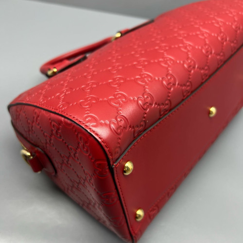 Gucci Boston Bag Guccissima Red