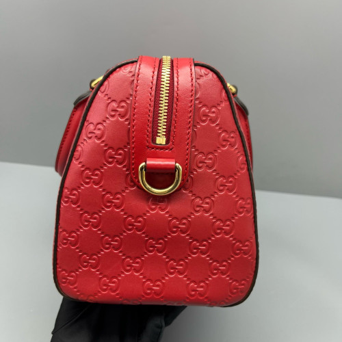 Gucci Boston Bag Guccissima Red