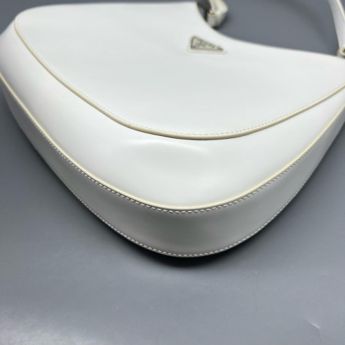Prada Cleo Shouder Bag Glazed Calfskin White