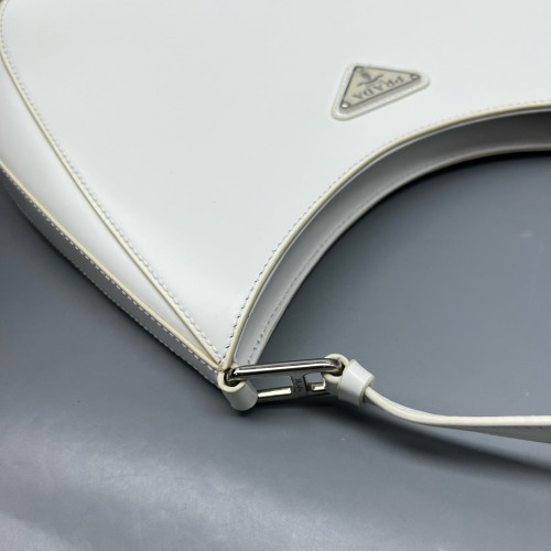 Prada Cleo Shouder Bag Glazed Calfskin White