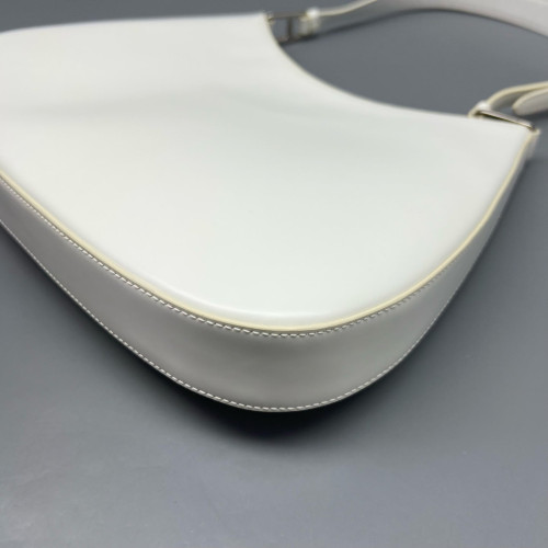 Prada Cleo Shouder Bag Glazed Calfskin White