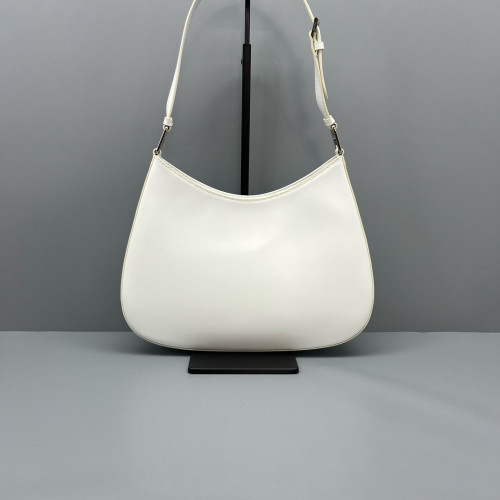 Prada Cleo Shouder Bag Glazed Calfskin White
