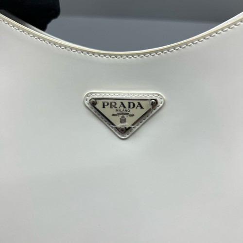 Prada Cleo Shouder Bag Glazed Calfskin White