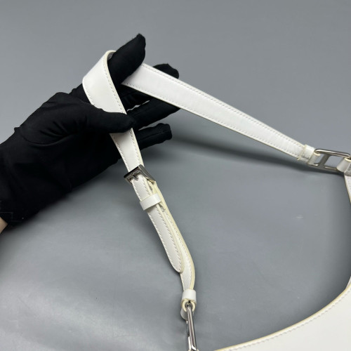 Prada Cleo Shouder Bag Glazed Calfskin White