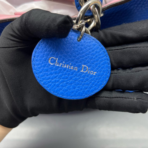 Dior Medium Diorissimo Tote Grained Calfskin Blue