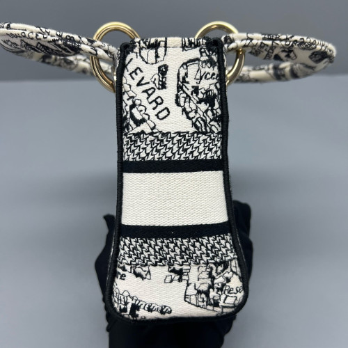 Dior Mini Lady Dior Canvas White Black