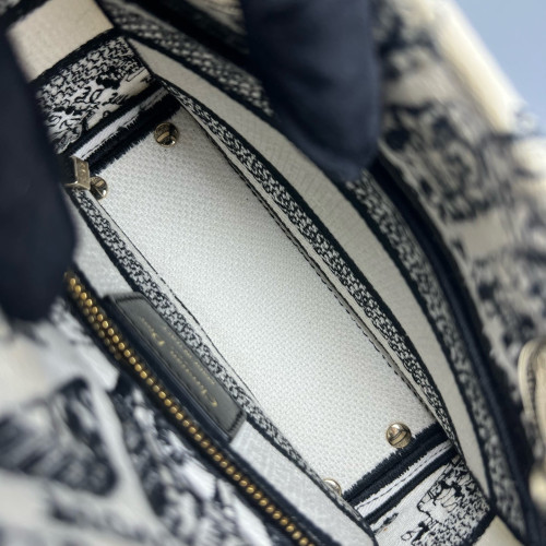 Dior Mini Lady Dior Canvas White Black