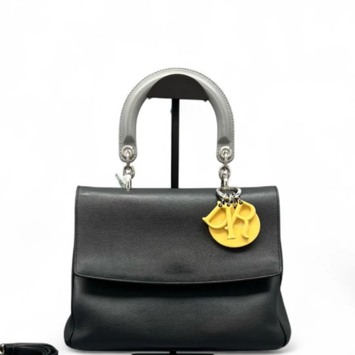 Dior Small Be Dior Flap Calfskin Black Yellow