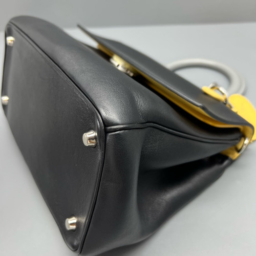 Dior Small Be Dior Flap Calfskin Black Yellow