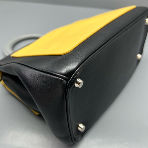 Dior Small Be Dior Flap Calfskin Black Yellow