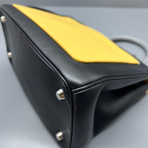 Dior Small Be Dior Flap Calfskin Black Yellow