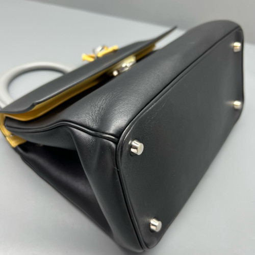 Dior Small Be Dior Flap Calfskin Black Yellow