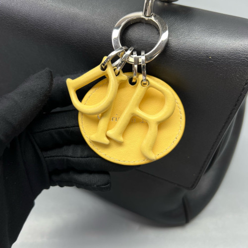 Dior Small Be Dior Flap Calfskin Black Yellow
