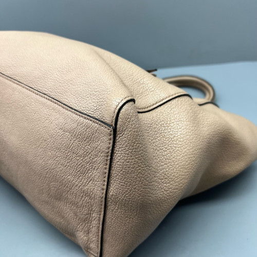 Miu Miu Tote Bag Grained Calfskin Natural Tan