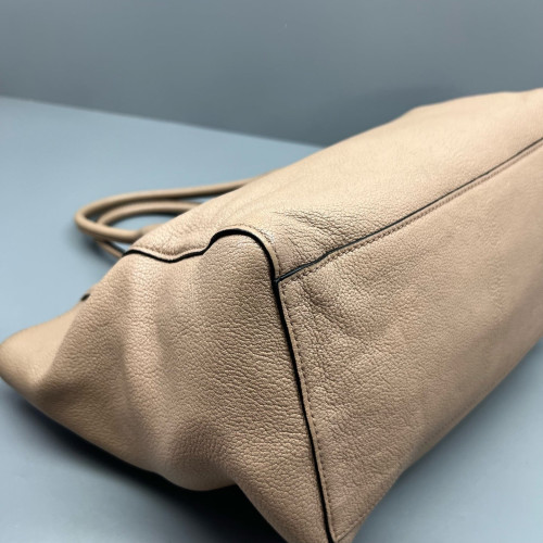 Miu Miu Tote Bag Grained Calfskin Natural Tan