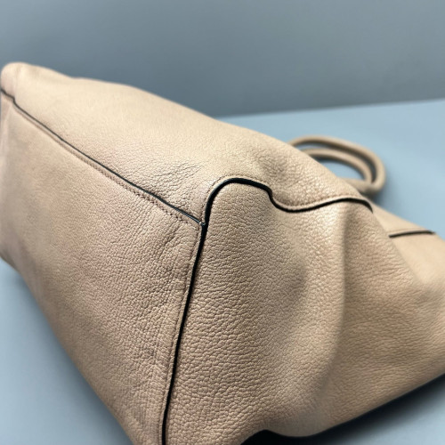 Miu Miu Tote Bag Grained Calfskin Natural Tan