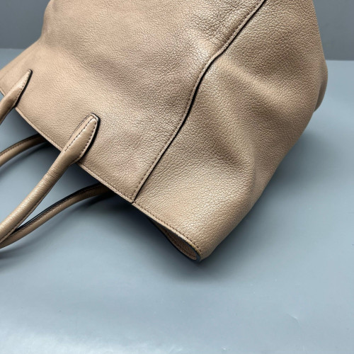 Miu Miu Tote Bag Grained Calfskin Natural Tan