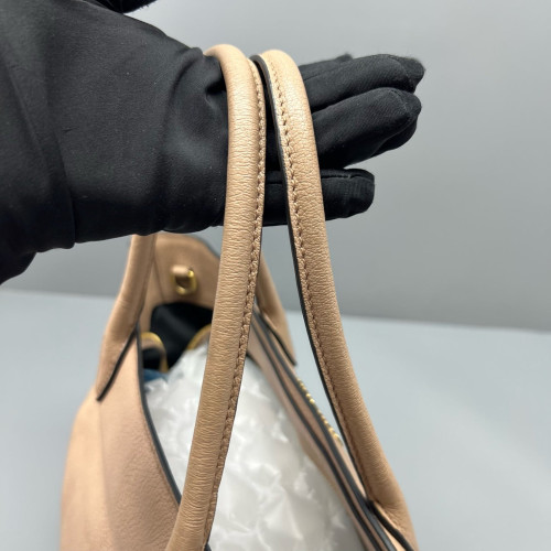 Miu Miu Tote Bag Grained Calfskin Natural Tan