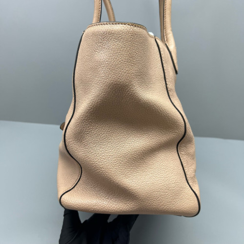 Miu Miu Tote Bag Grained Calfskin Natural Tan