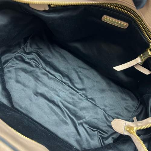 Miu Miu Tote Bag Grained Calfskin Natural Tan