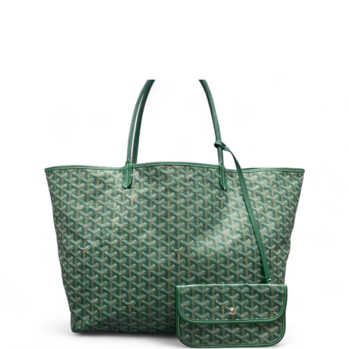 Goyard Anjou GM Goyardine Calfskin Green White Brown